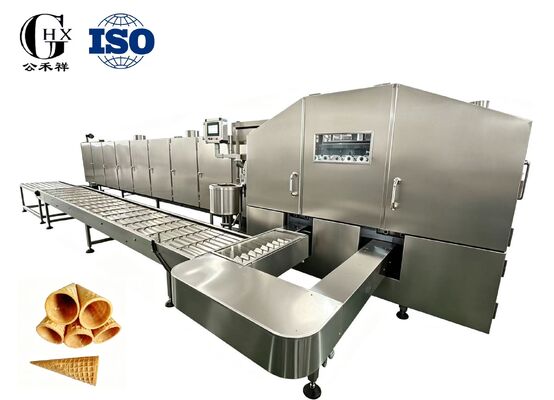 Ein guter Preis. Hochgeschwindigkeits-Vollautomatische Lösung für schokoladengefüllte Mini-Zuckerwaffeln, Automatische Zuckerwaffel-Backmaschine Online